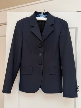 EUC RJ CLASSICS BLUE LABEL GIRLS EQUESTRIAN SHOW COAT NAVY SHOW JACKET size 8s